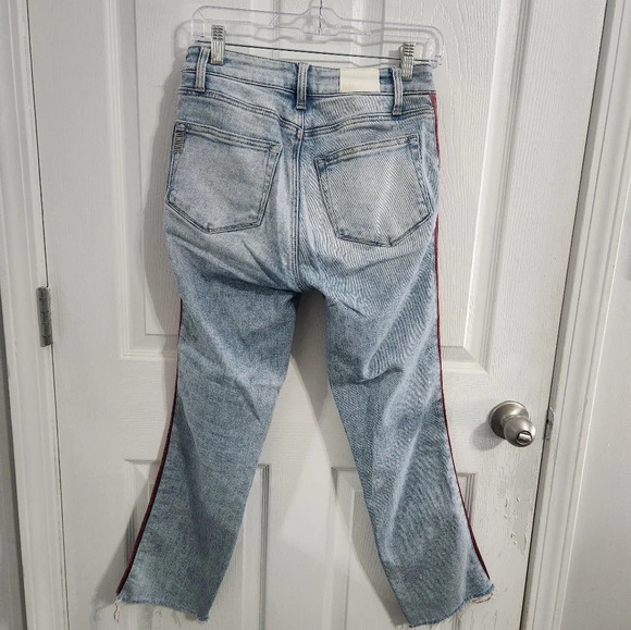 Paige jeans cindy 90s Velvet stripe high waist raw hem size 27 - Picture 4 of 15